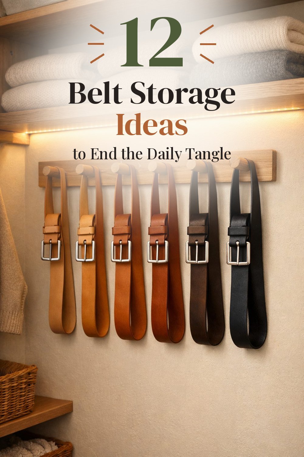 Belt storage ideas pin