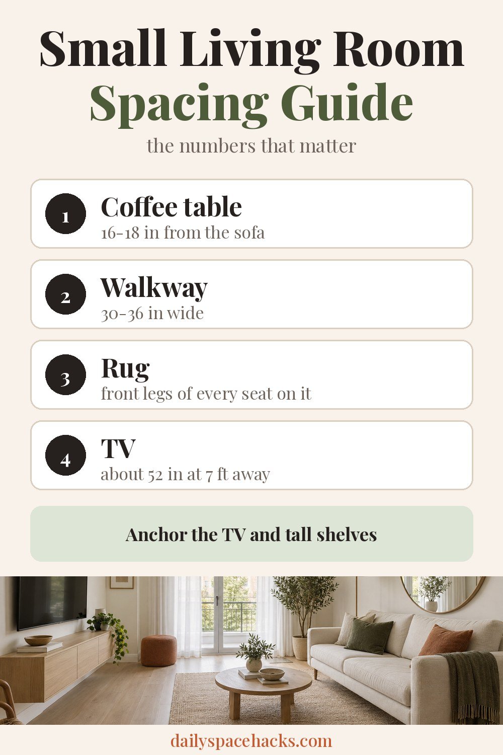 Small living room spacing guide